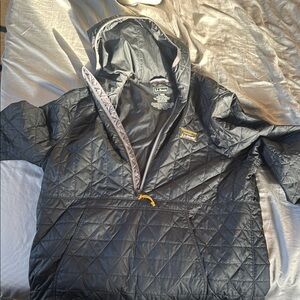 L.L. Bean Quilted Gray Jacket 1/2 Zip